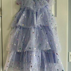 Lola + The Boys Lilac Tulle Dress with Heart Sequins